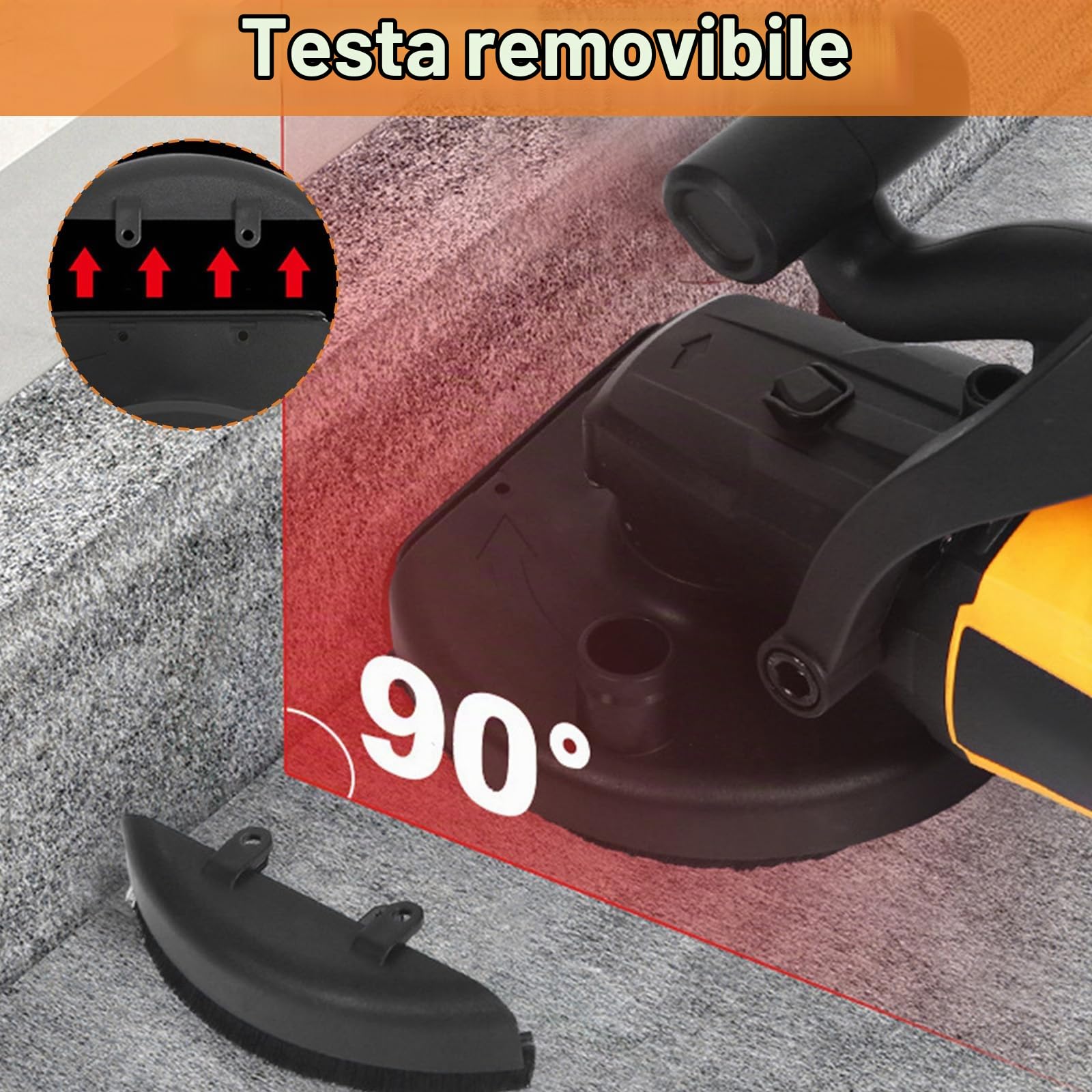 Levigatrice per Cartongesso, Levigatrice per Pareti da 1100W 2800 giri/min per levigatrici Ø 180mm Disco Abrasivo Carteggiatrice per Cemento per Pareti Pavimenti in Cemento
