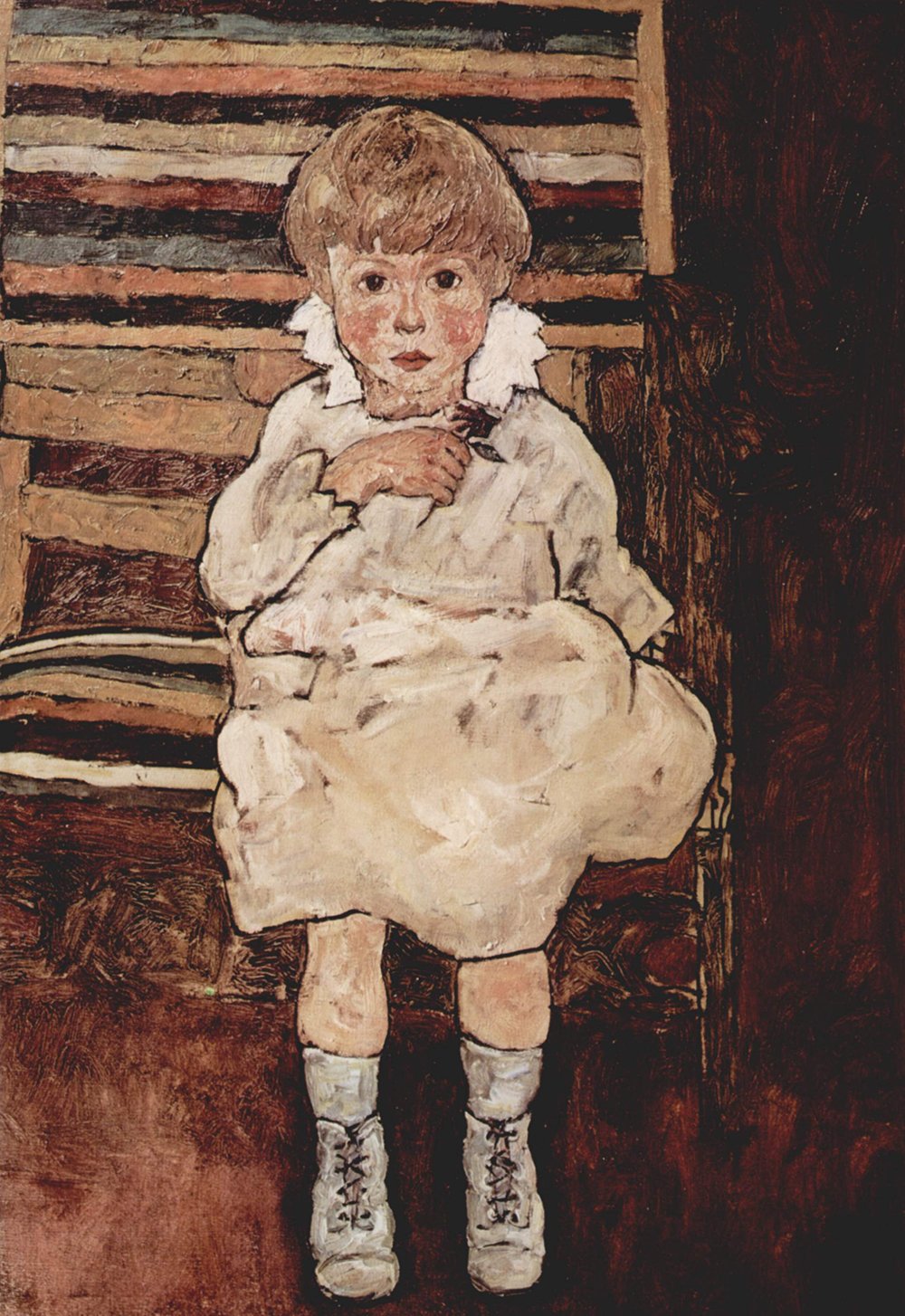Egon Schiele Small Child cuadro enmarcado pequeño para decoración de interiores modernista