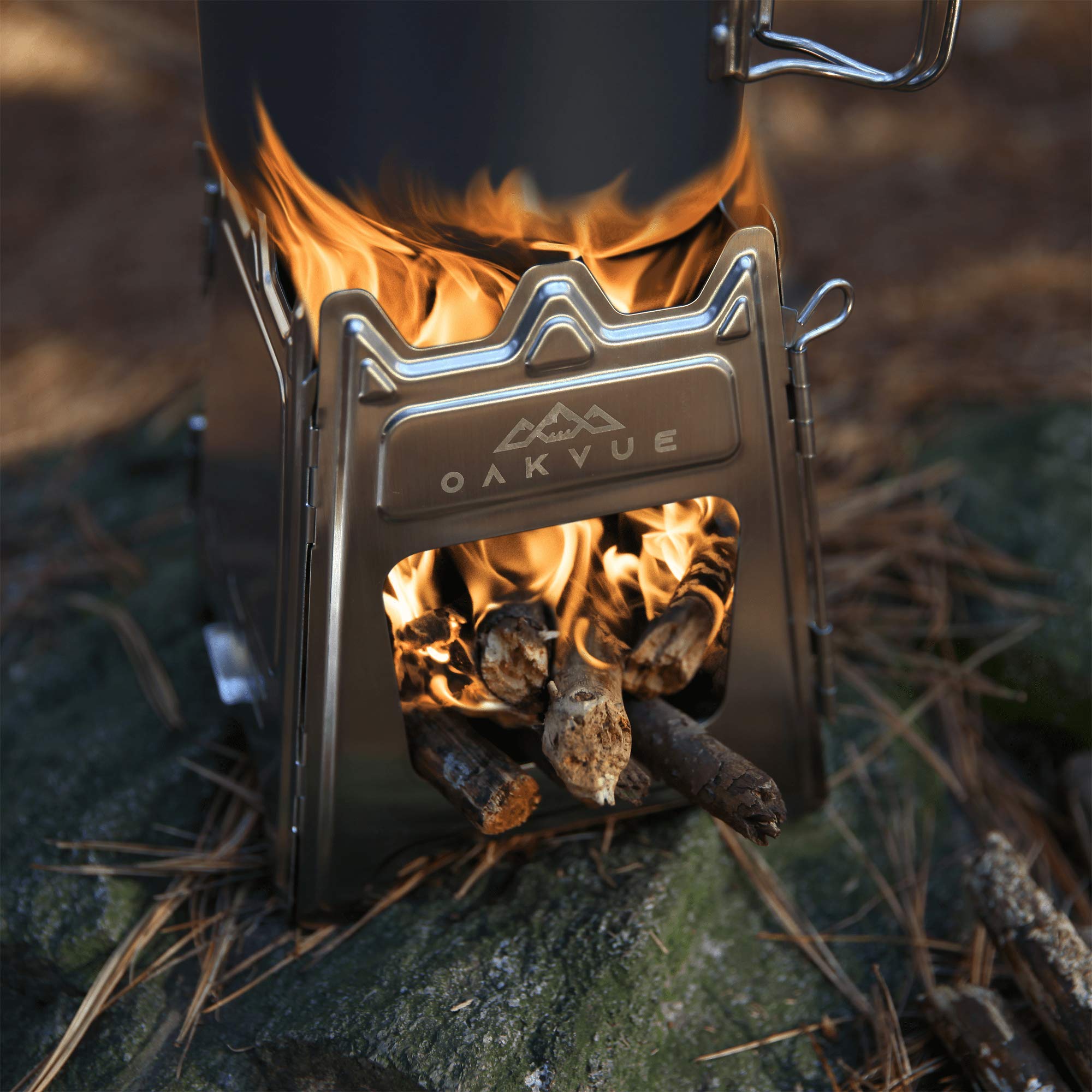 OAKVUE Foldable Camping Stove Ultralight Backpacking Stove Stainless Steel Camping Stove
