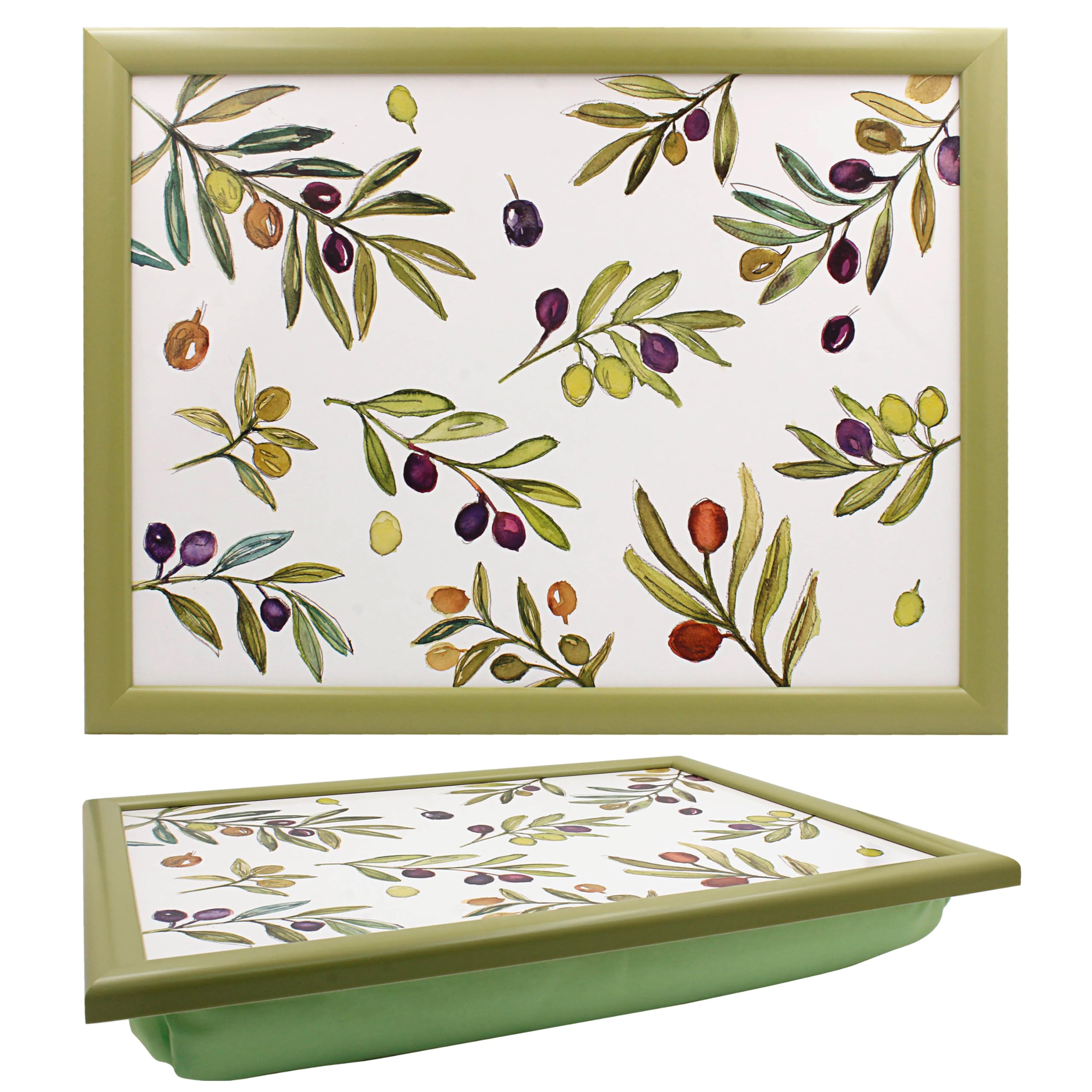 The Leonardo Collection Olive Grove By Jennifer Rose Wooden Kitchenware Olive Grove Laptray For Food Serving | Lap Trays With Bean Bag Cushion | Durable Lap Trays For Eating On Lap For Adults — image 1