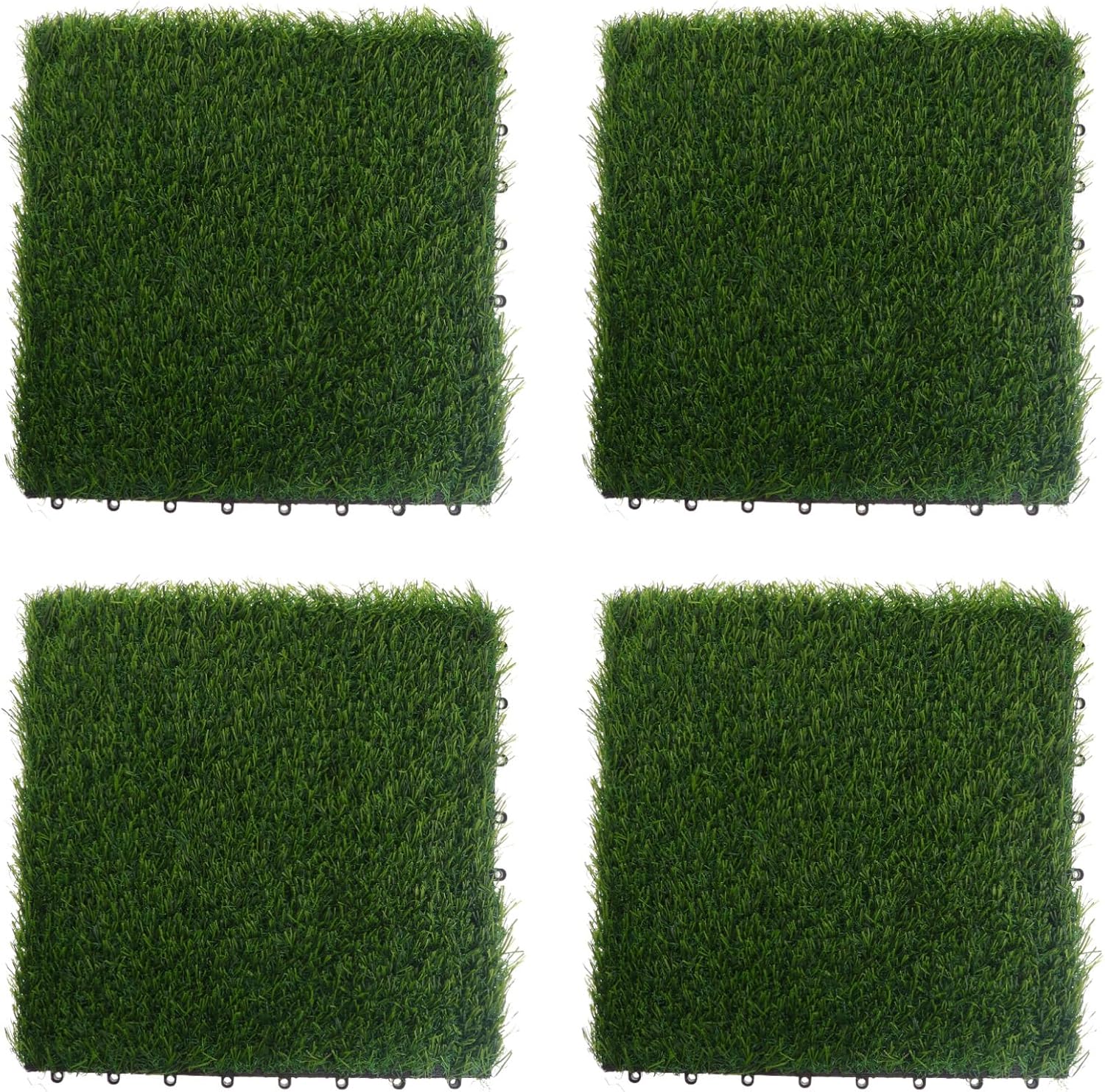 4pcs Artificial Turf Blocks Fake Grass Rug for Patio Garden Realistic Look