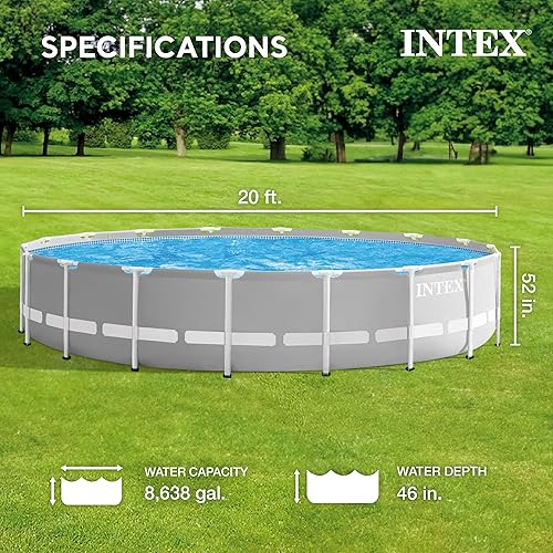 Vista 25 de Intex 26723EH - Juego de piscina prémium con marco en forma de prisma: 15 pies x 42 pulgadas, bomba de filtro de cartucho de 1000 gph, escalera