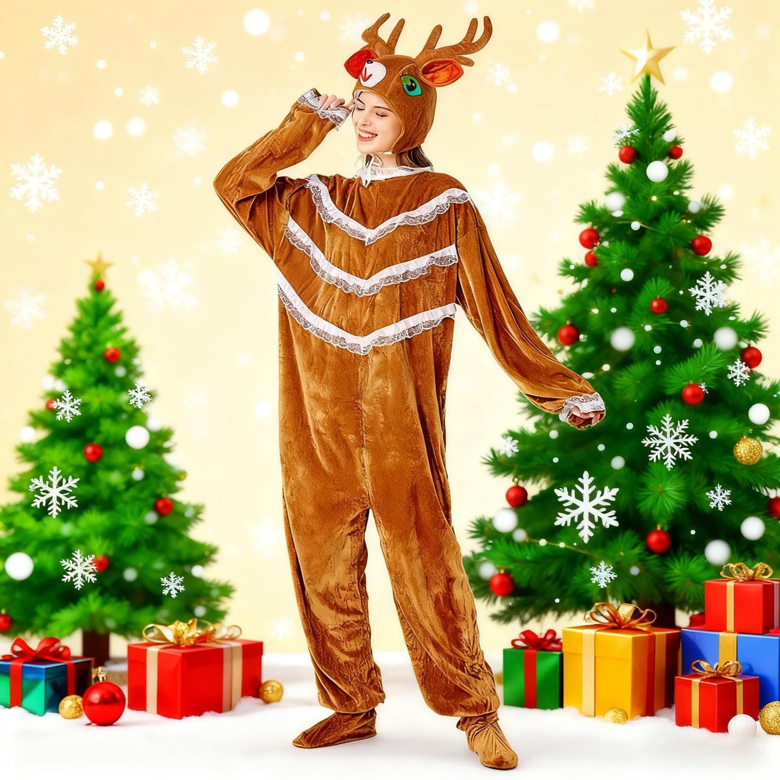 Generico Costume Natale Donna Renna