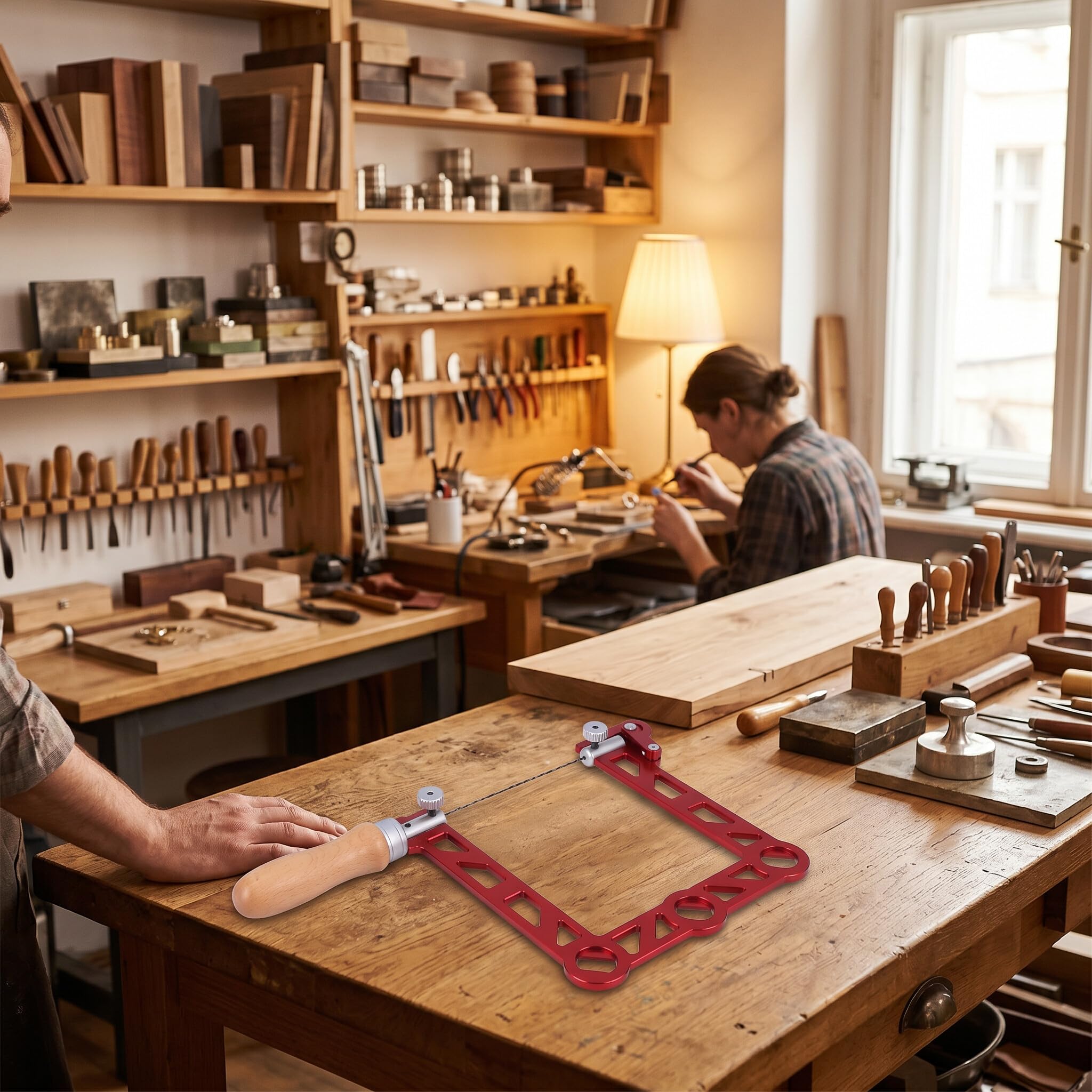 Präzisions Laubsäge 5 Zoll U-Rahmen mit Holzgriff und Schnellspann Mechanismus Alu Gehäuse für Metall Holz Modellbau
