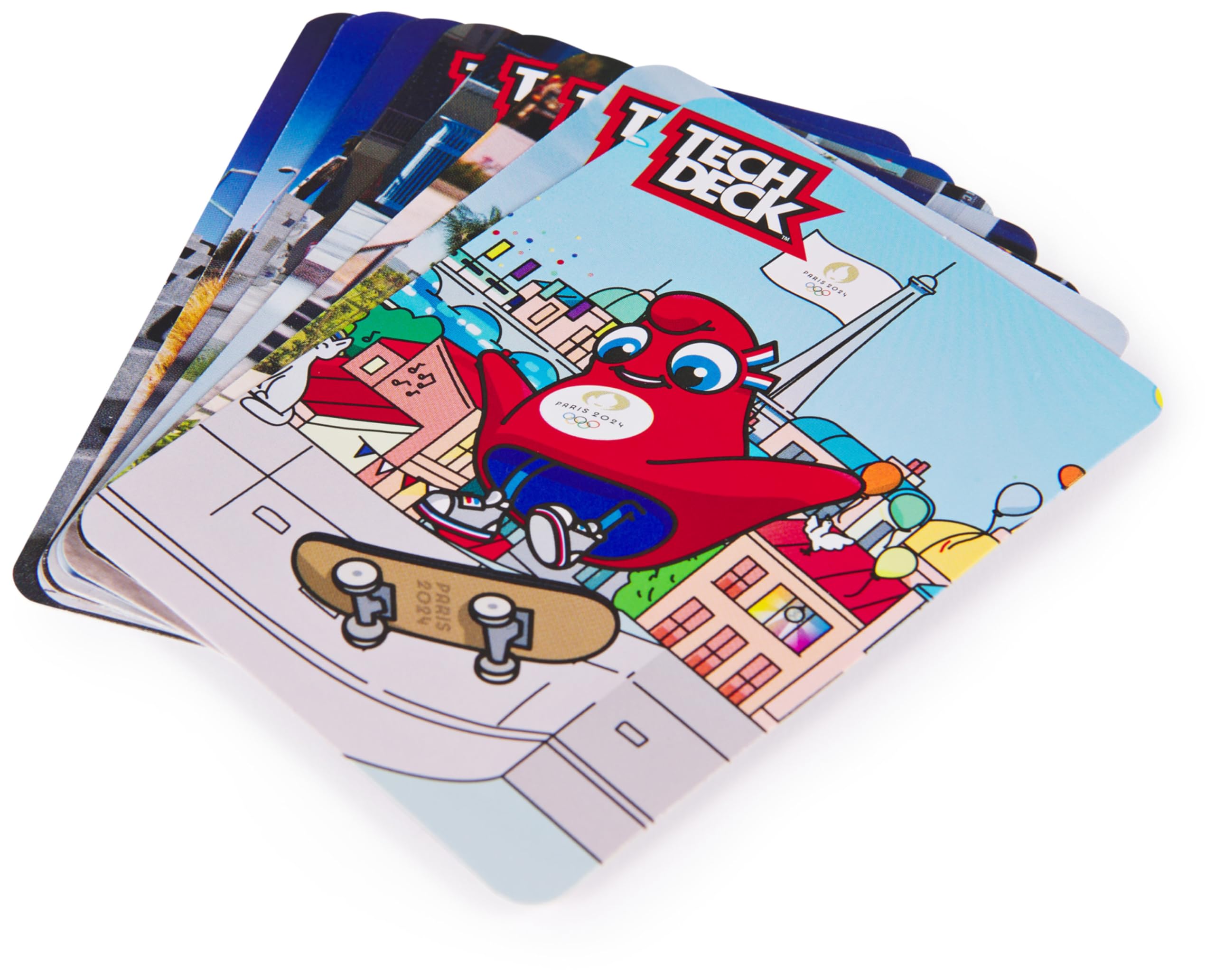 Tech Deck - Finger Skate À Collectionner - 8 Finger Skates - Produit Officiel sous Licence Jeux Olympiques Paris 2024 - Mini Skate Doigt - Coffret Cadeau - Jouet Enfant - Jeu Enfant 6 Ans et +