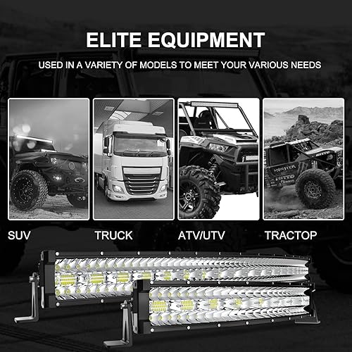 Miniatura 9 de Kit de barra de luz LED, 42 pulgadas, 900 W + 22 pulgadas, 450 W, haz combinado de luces todoterreno + 4 luces antiniebla LED de 4 pulgadas 60 W con