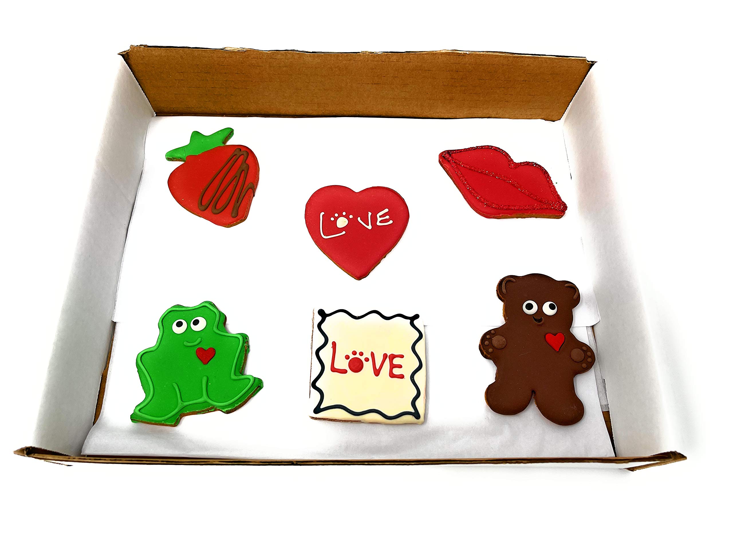 BoxDog Frosted Dog Cookies Handmade in USA | Cookie Gift Box for Dogs with only 5 Ingredients | Dog Bakery Cookies You Can Eat Too! (Love My Dog)