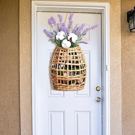 Domensi Artificial Hanging Flowers with Basket