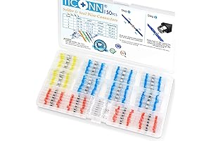 TICONN 150 Pcs Solder Seal Wire Connectors, Heat Shrink Butt Connectors