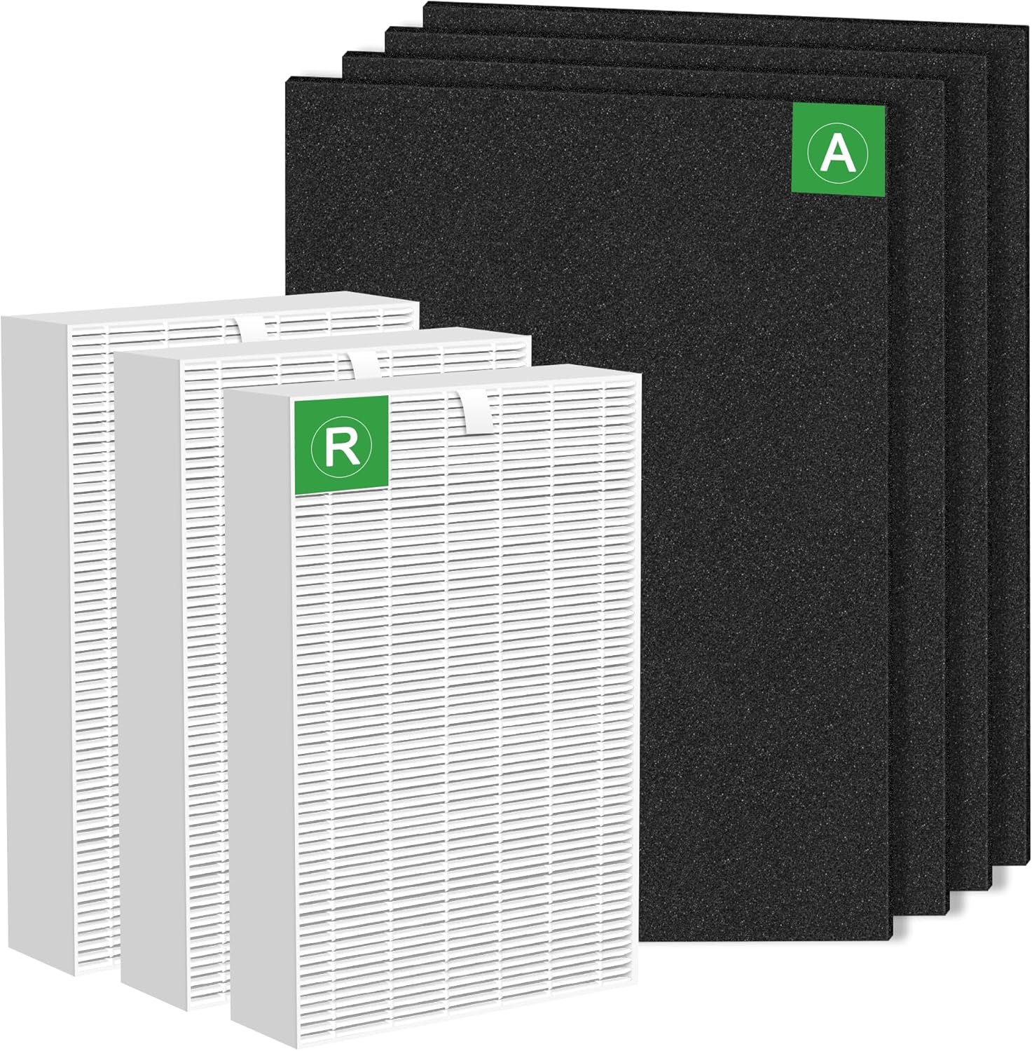 Air Purifier Filter Replacement for Honeywell, 3 Filter R HEPA Filter and 4 Filter A Carbon Pre-Filter Replacement for Honeywell HPA100 HPA200 HPA300 Series Air Purifier 3 HEPA Filters & 4 Pre-Filters