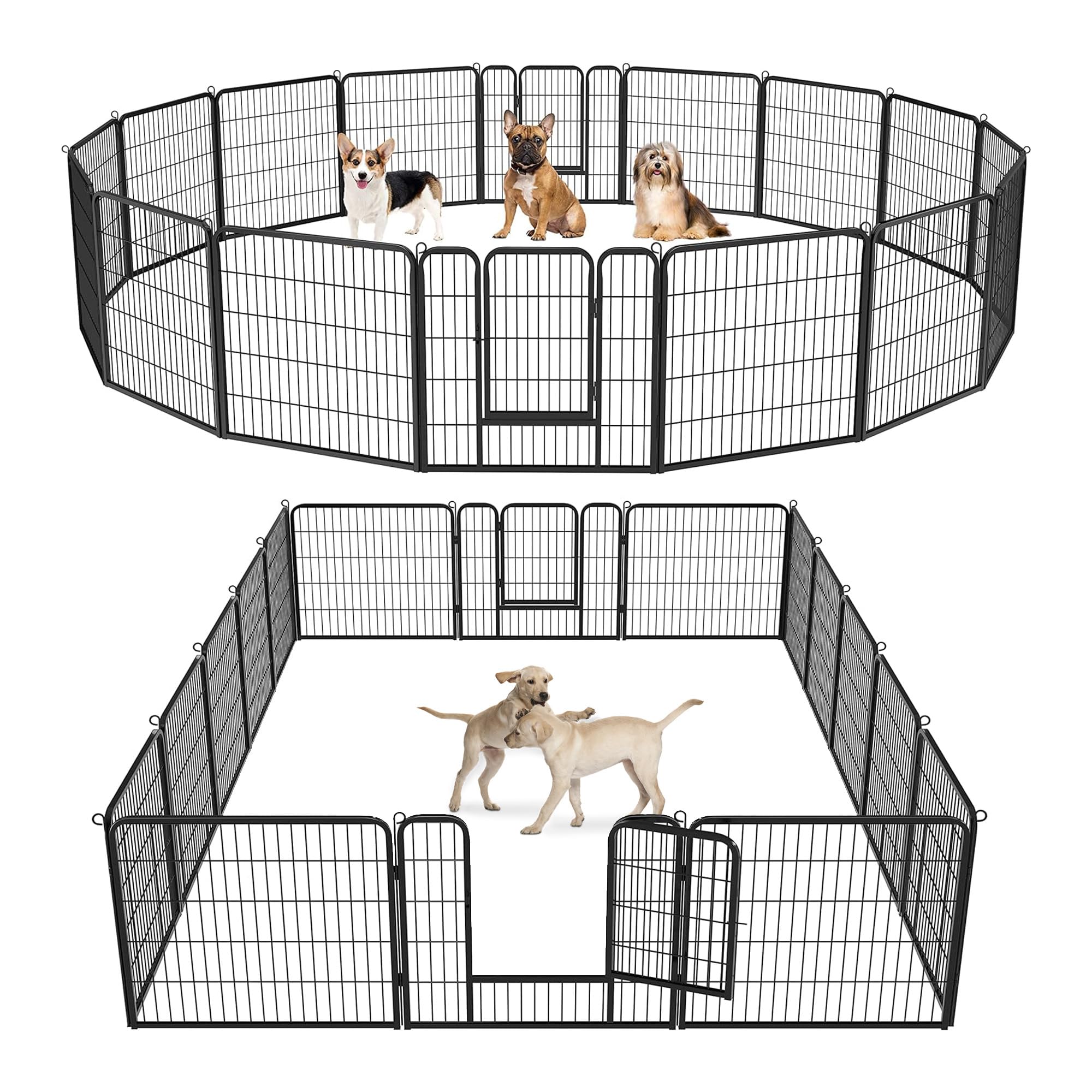 MaxxPett Valla para Perros - Parque para Perros - de Metal Plegable - para Perros, Cachorro Caño & pequeños Mascotas - 80 x 60 cm, 16 Paneles