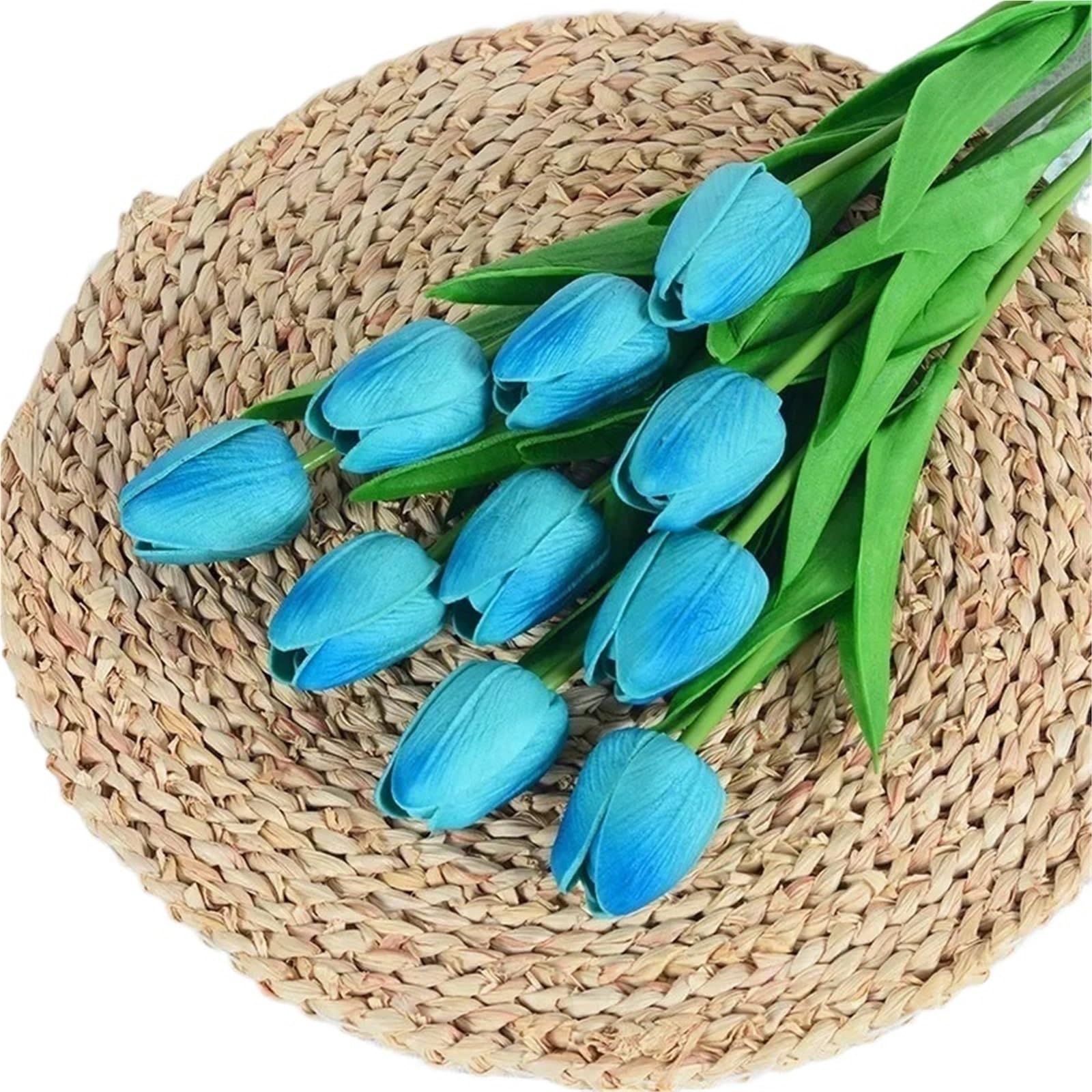 Dcrxz Artificial Flowers 10PCS Artificial Tulip Flower Bouquet Real Touch PE Foam Fake Flower for Wedding Decoration Flowers for Home Garden Decoraive(A-08)