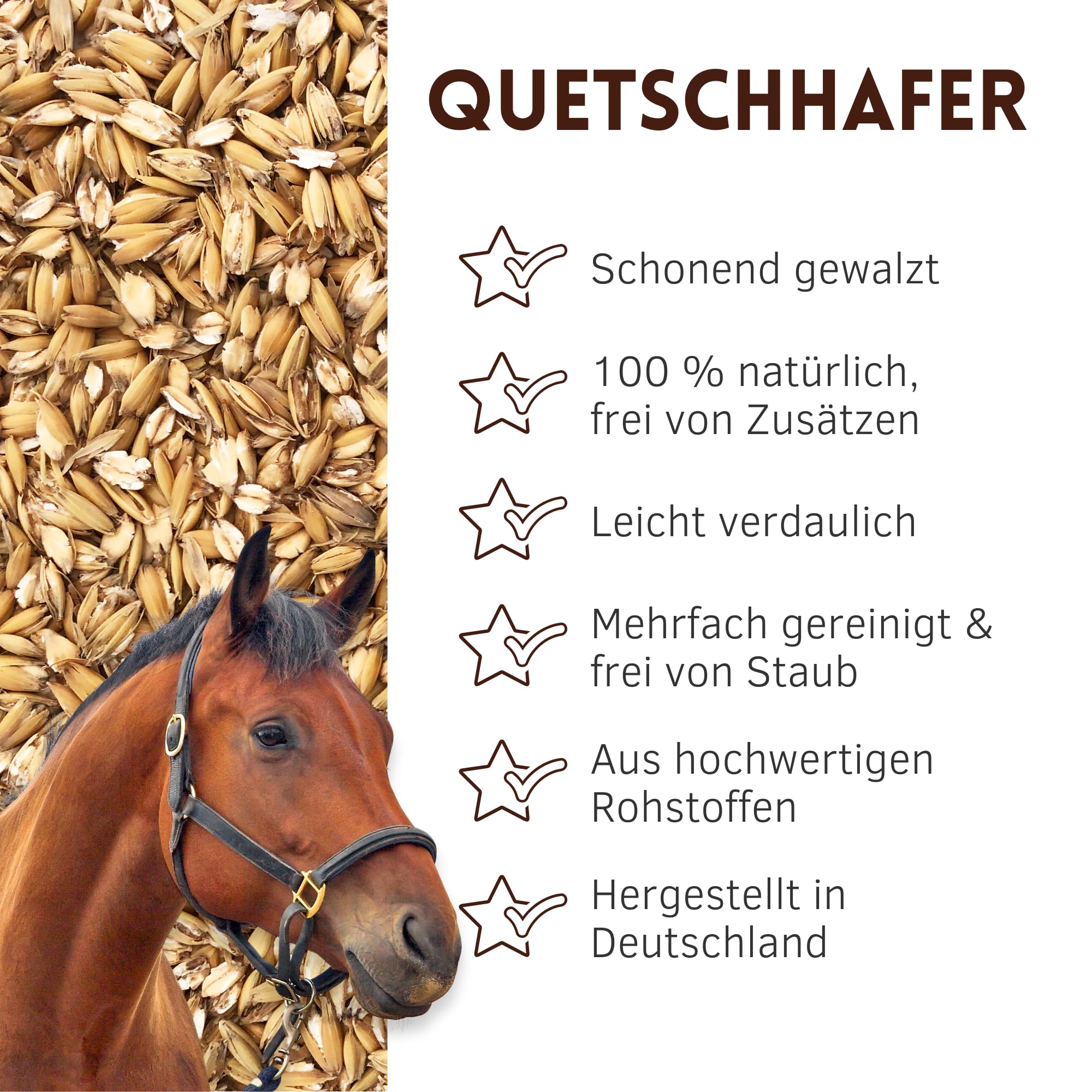 Supravit 20kg Hafer gequetscht | frischer Walzhafer | Energie & Kraftfutter Pferd & Pony I leicht verdaulich & gut verträglich I Wird erst gewalzt kurz vor Versand