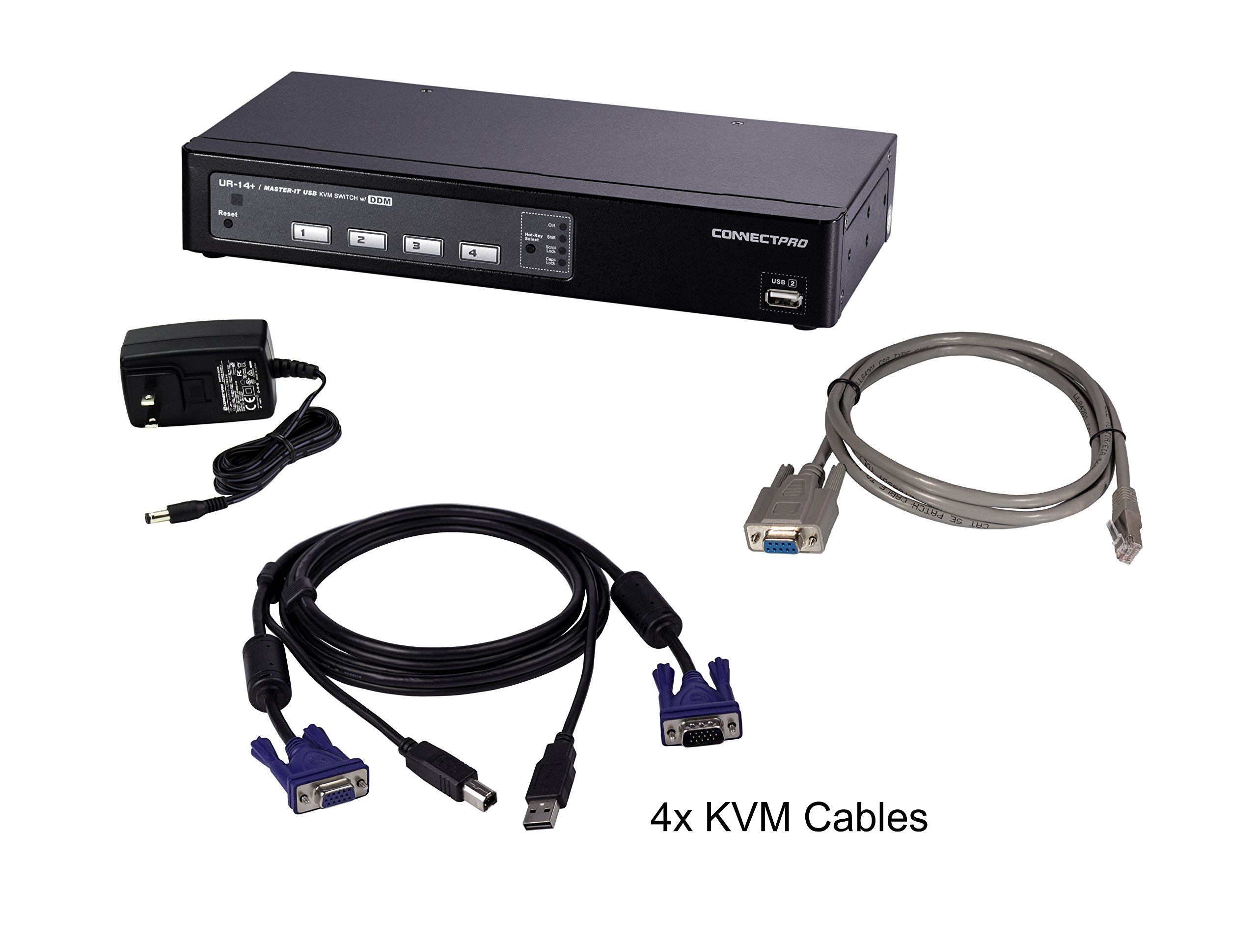 Amazon.co.jp: ConnectPRO UR-14+KIT, 4-port USB KVM switch w/ DDM