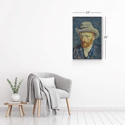 Miniatura 6 de Smile Art Design Vincent Van Gogh Autorretrato con sombrero de fieltro gris, invierno 1887-88, lienzo impreso para pared, arte clásico y moderno,