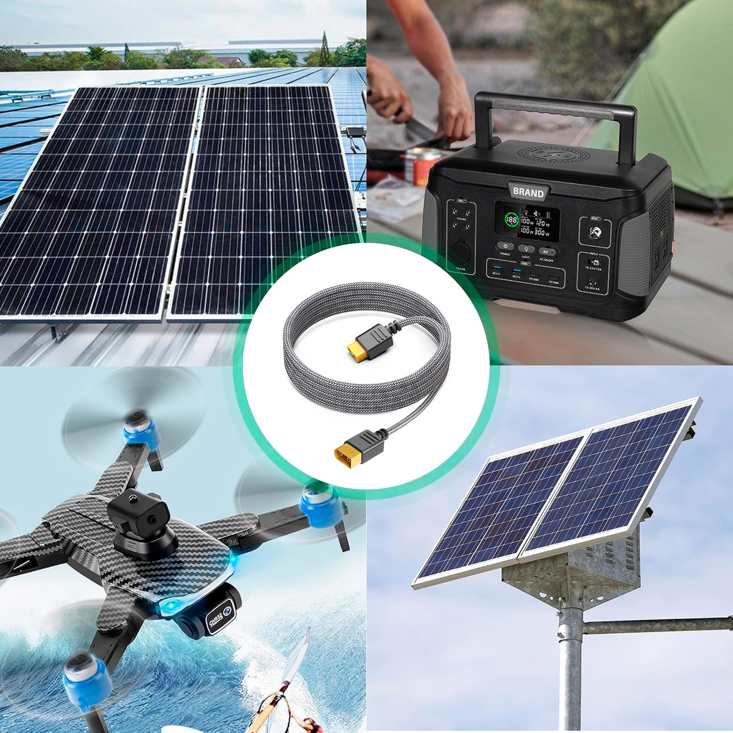 KFD XT60 Câble d'extension XT60 Chargeur Câble pour EF ECOFLOW DELTA River 2 station d'alimentation portable ALLPOWERS R600 Anker SOLIX C1000 Générateur solaire 16AWG connecteur mâle vers femelle