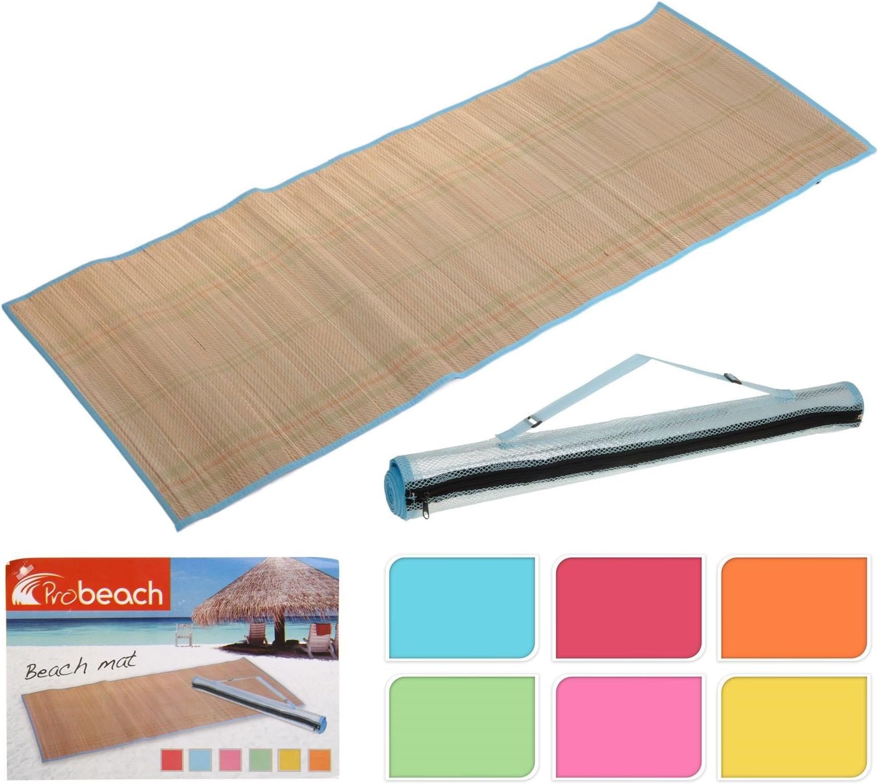 Insulated Straw Beach Mat Ziped Roll Rug Travel Picnic Holiday Camping BBQ Carpet