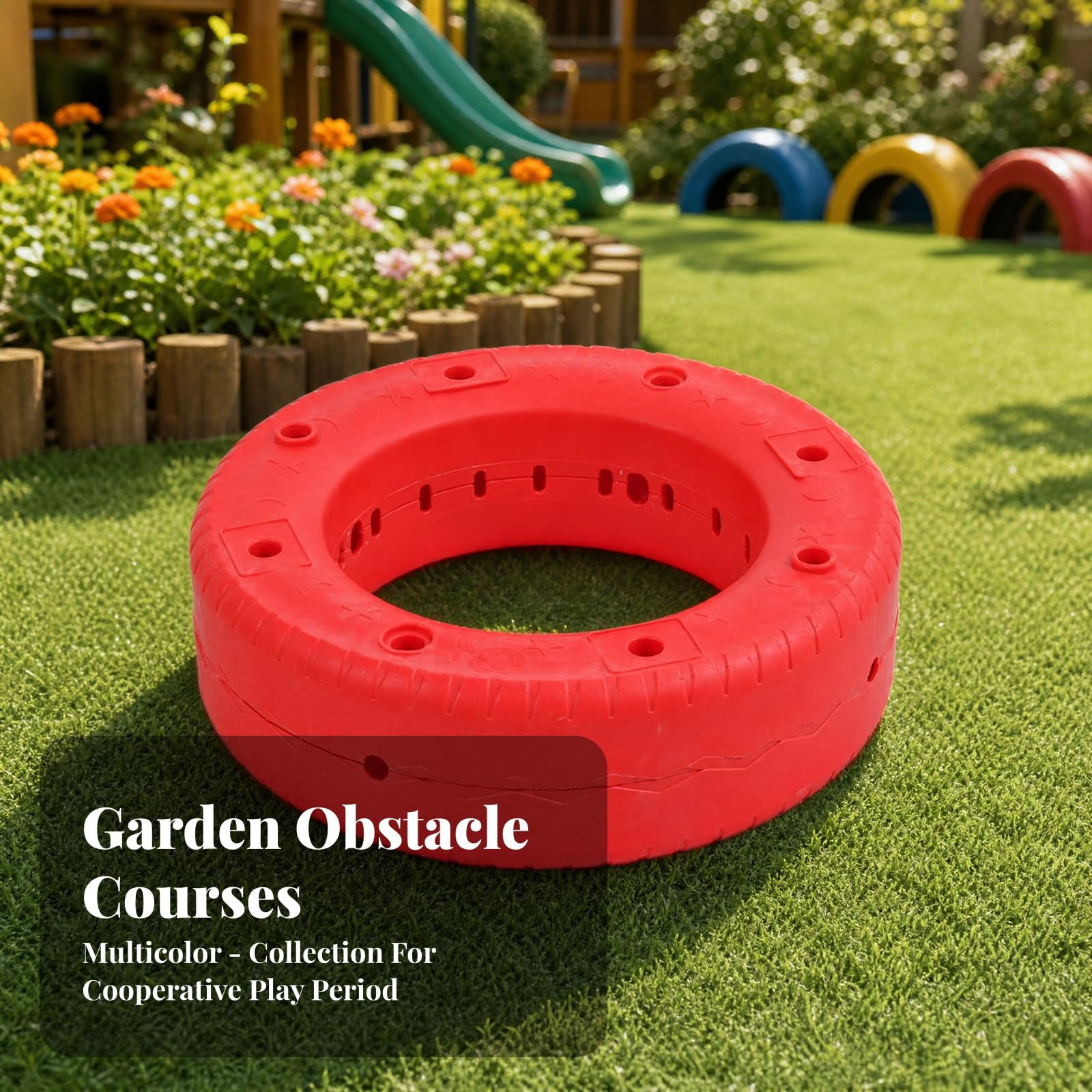Sitzreifen mit Drainagelöchn strapazifähig Gartenreifen mit Lochung wettfest Spielreifen für Gartendekoration, Pflanzgefäß, Gelb