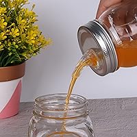 Vista 4 de Tarro con pico vertedor Mason Jar. Picos vertedores de flujo libre para tarro Mason Jar, tarro Mason para pico de boca regular tamaño 70mm