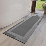 YDKGL Non Slip Bath Mat, Rubber Backing Ultra Thin Bathroom Rugs Fit Under Door Quick Dry Super Absorbent Washable Bath Rug Shower Mat for Bathroom Floor Bathtub Shower Sink, Easy Care Blue 20"x 32"