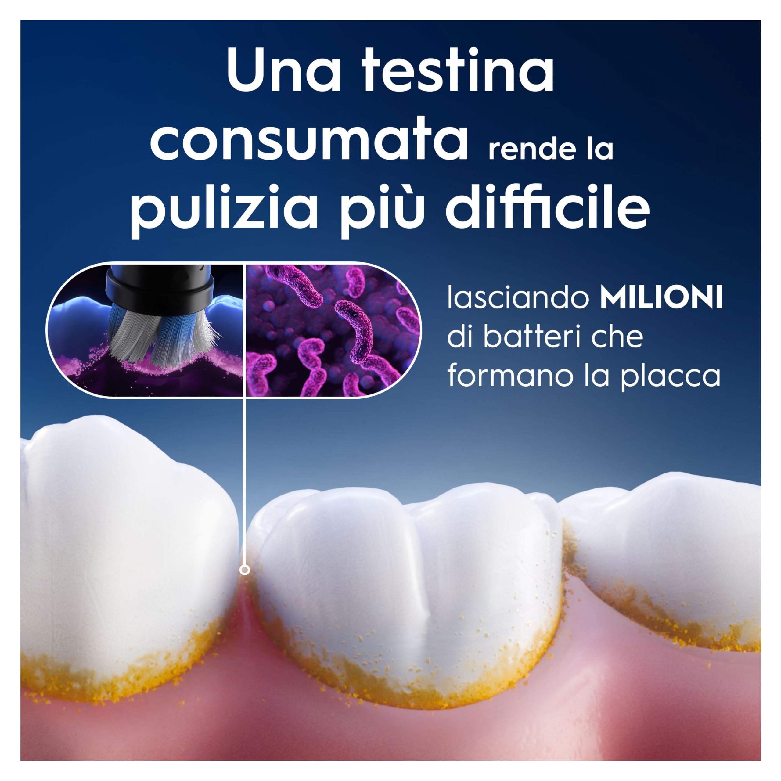 Oral-B Testine di Ricambio iO Gentle Care, Nere, 6 Ricambi - 6 Testine di Ricambio per Spazzolino Elettrico, Rotonde Originali per Gengive Sensibili, Setole Angolate per Rimuovere la Placca