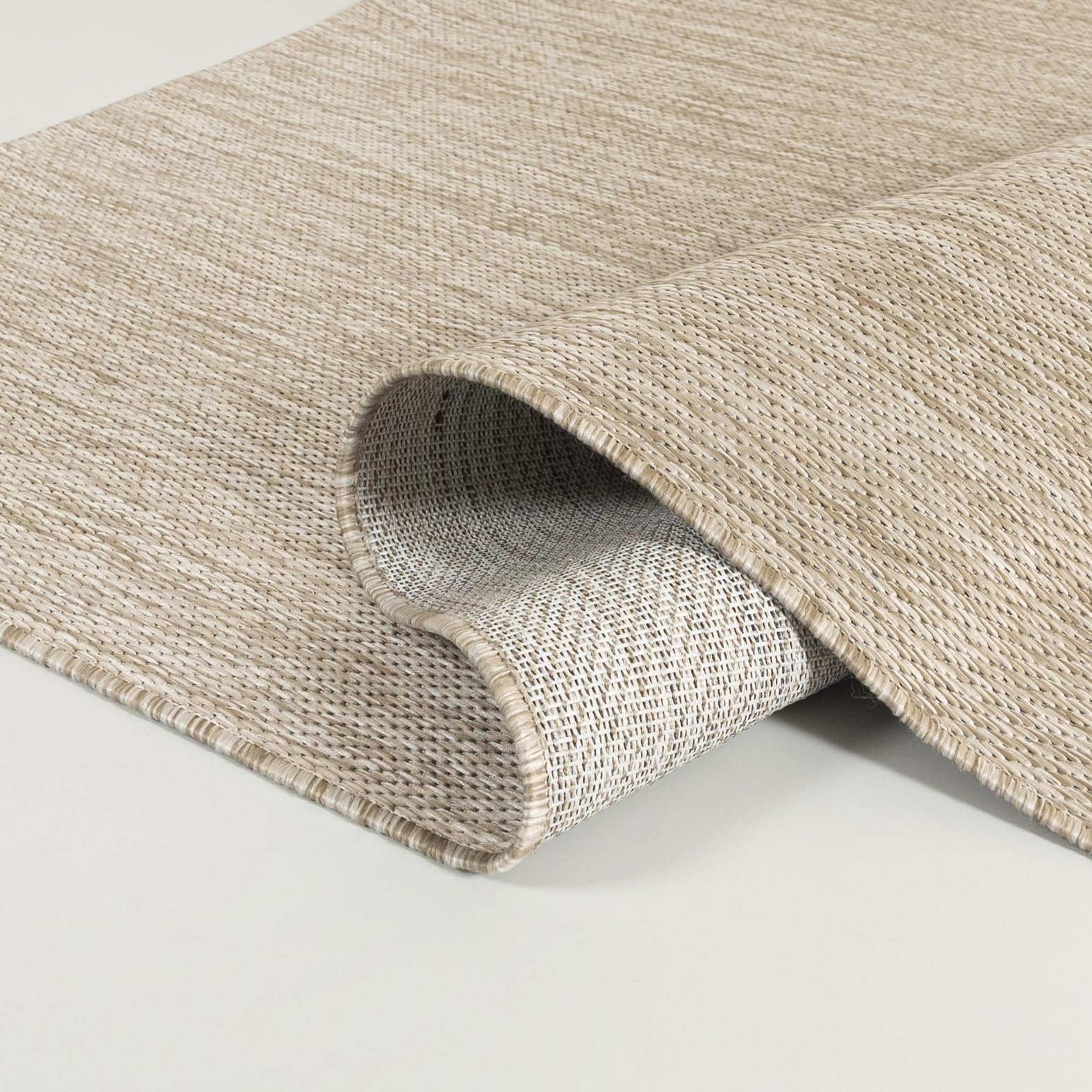 Mazovia Tapis D'extérieur Terrasse 140x200cm Crème Uni Poils Courts Élégant | Tapis de Jardin pour Balcon Beige Résistant aux Intempéries Anti-Allergène Résistant aux UV Chauffage au Sol Minimaliste