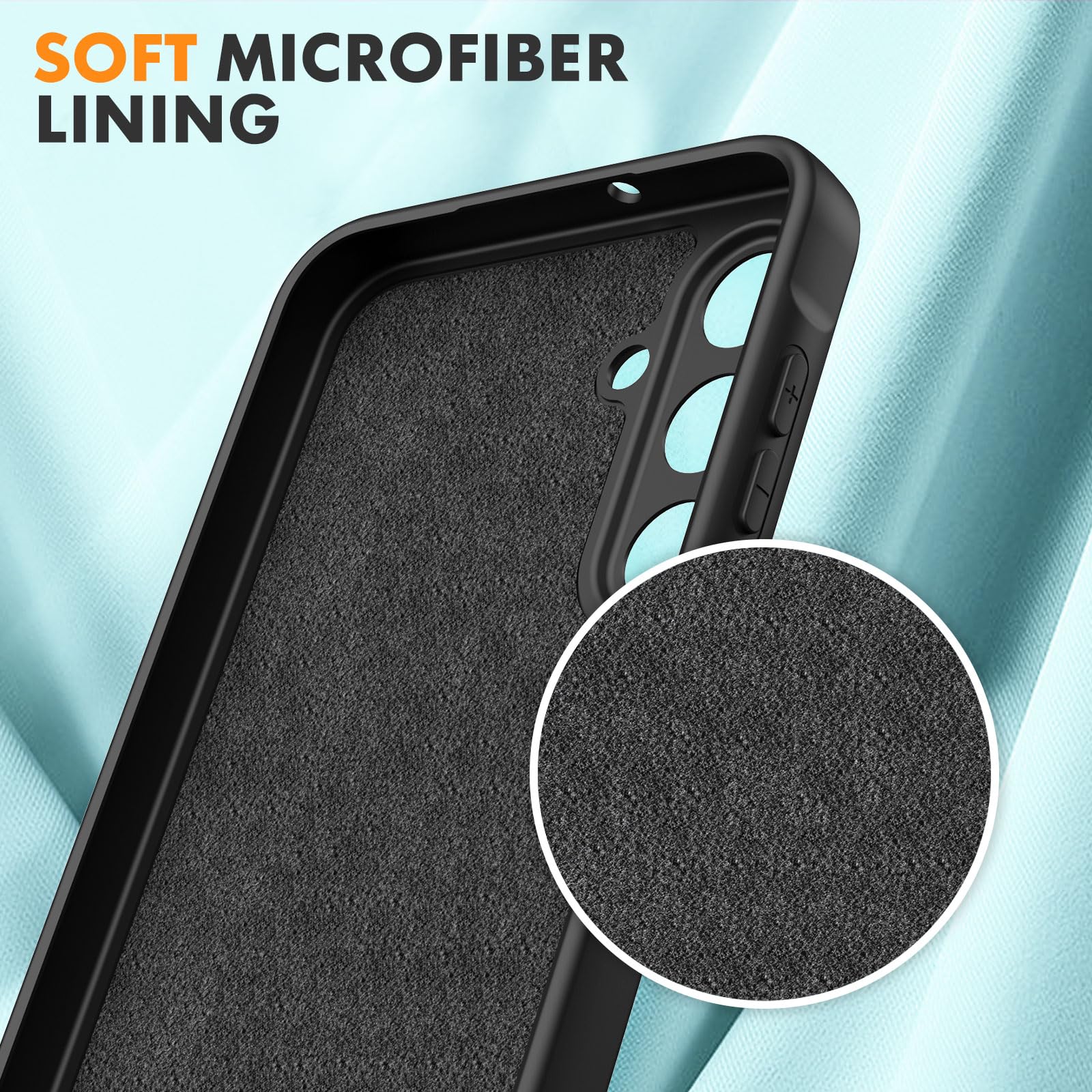 Vansdon Cover Compatibile con Samsung Galaxy A16 4G/5G, 2 Pellicola Protettiva in Vetro Temperato, Gomma Gel di Silicone Liquida Antiurto Custodia - Nero