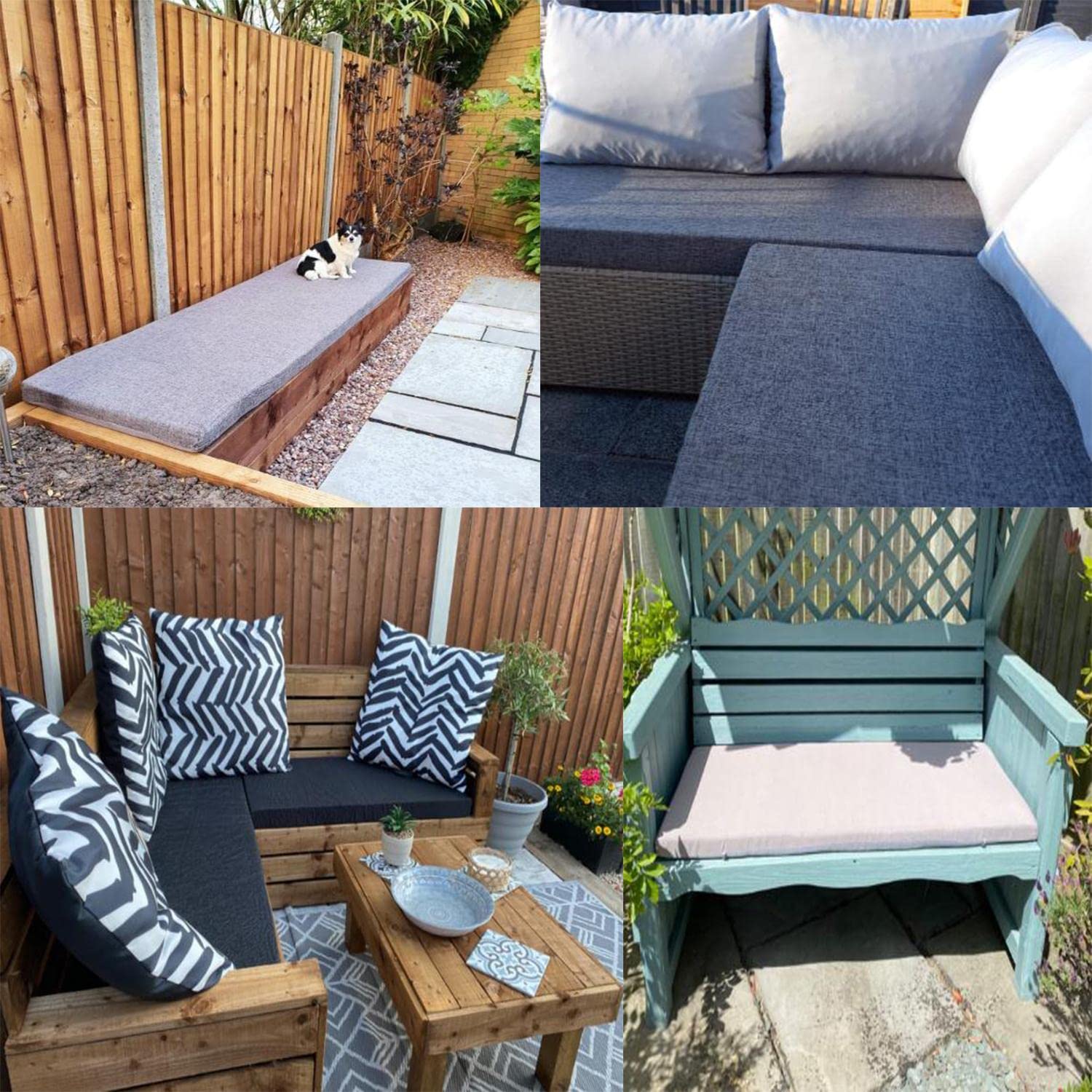 Bankkissen, 180 x 50 x 5 cm, dickes Schaumstoff-Stuhlkissen, abnehmbar, rutschfest, Sitzkissen für Außenbereich, Innenbereich, Garten, Terrasse, Schaukel, Fenstersitz