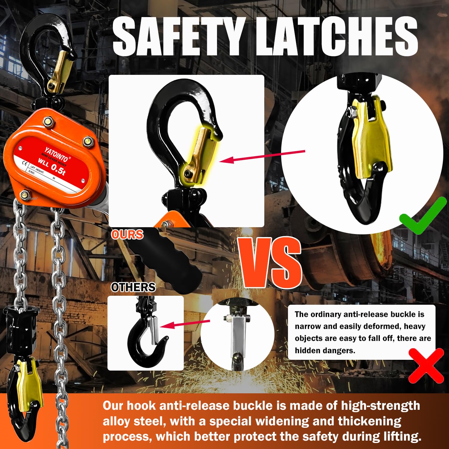 Mini Lever Chain Hoist - 1100LBS Lifting Tool -5 Mini Lever Chain Hoist - 1100LBS Lifting Tool -5