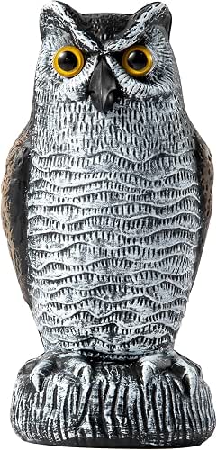 OFFO Realistic Owl Statue, Hand-Painted Garden Owl Decor, 8 Inch