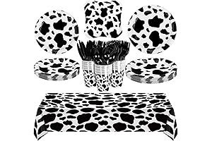 Durony's 169 Pieces Cow Print Extravaganza for 24 Guests