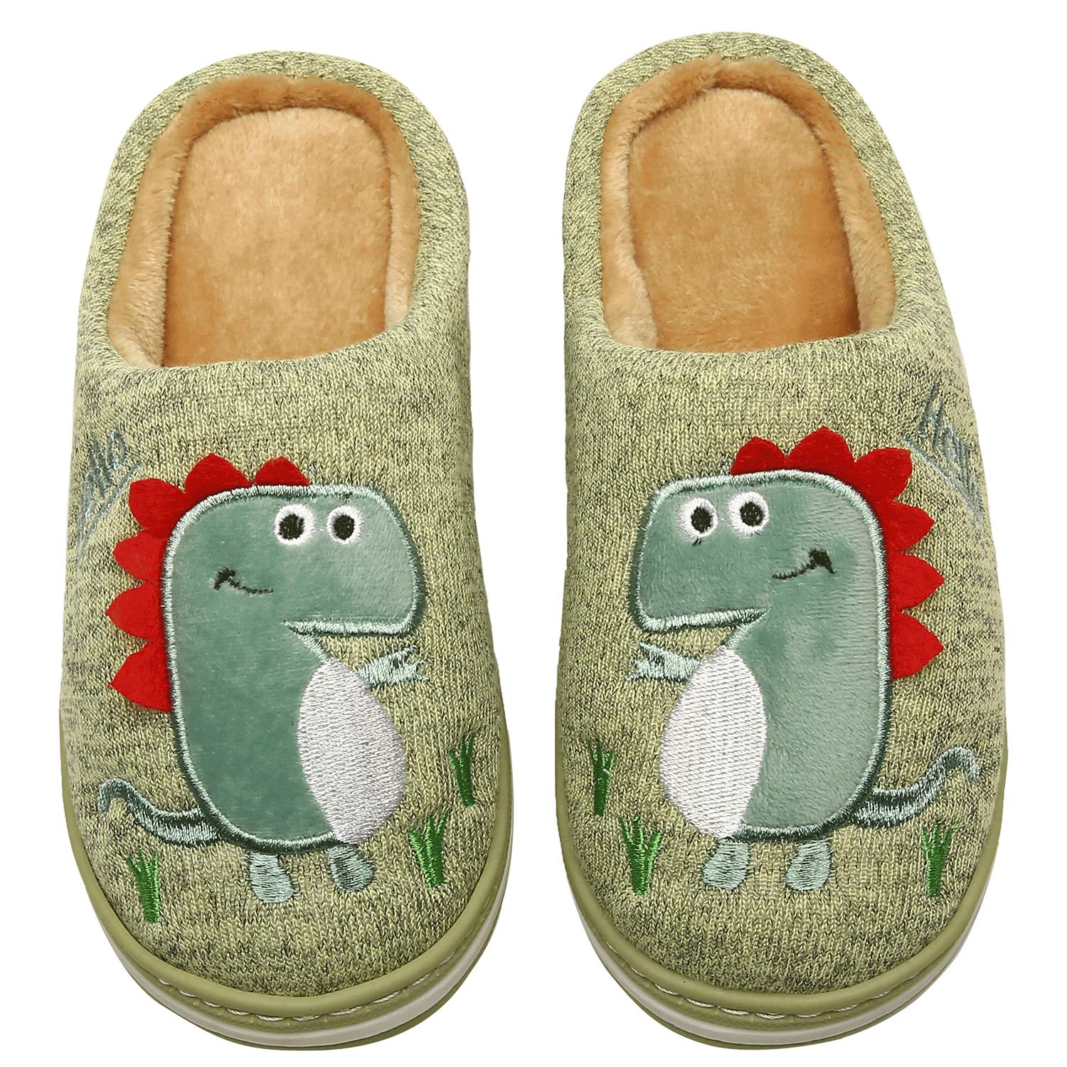 INMINPIN Inverno Pantofole da Casa Bambini Caldo Peluche Pantofola da Invernali Carino Dinosauro Comode Ciabatte Interne di Cotone per Ragazze Ragazzi