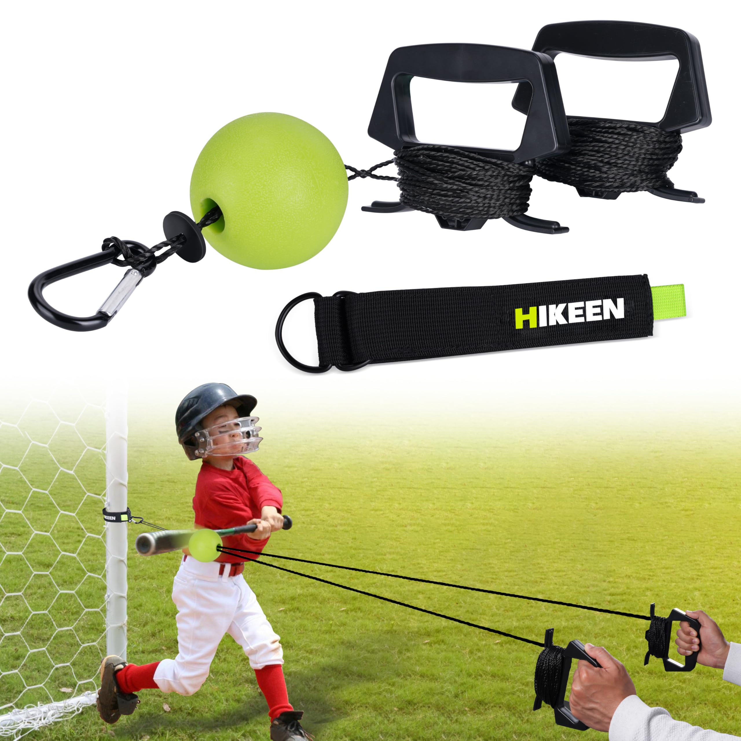 Hikeen Batting Trainer with 20m Rope – Outdoor Rebound Swing Trainer, Hitting Practice Equipment for Solo Training