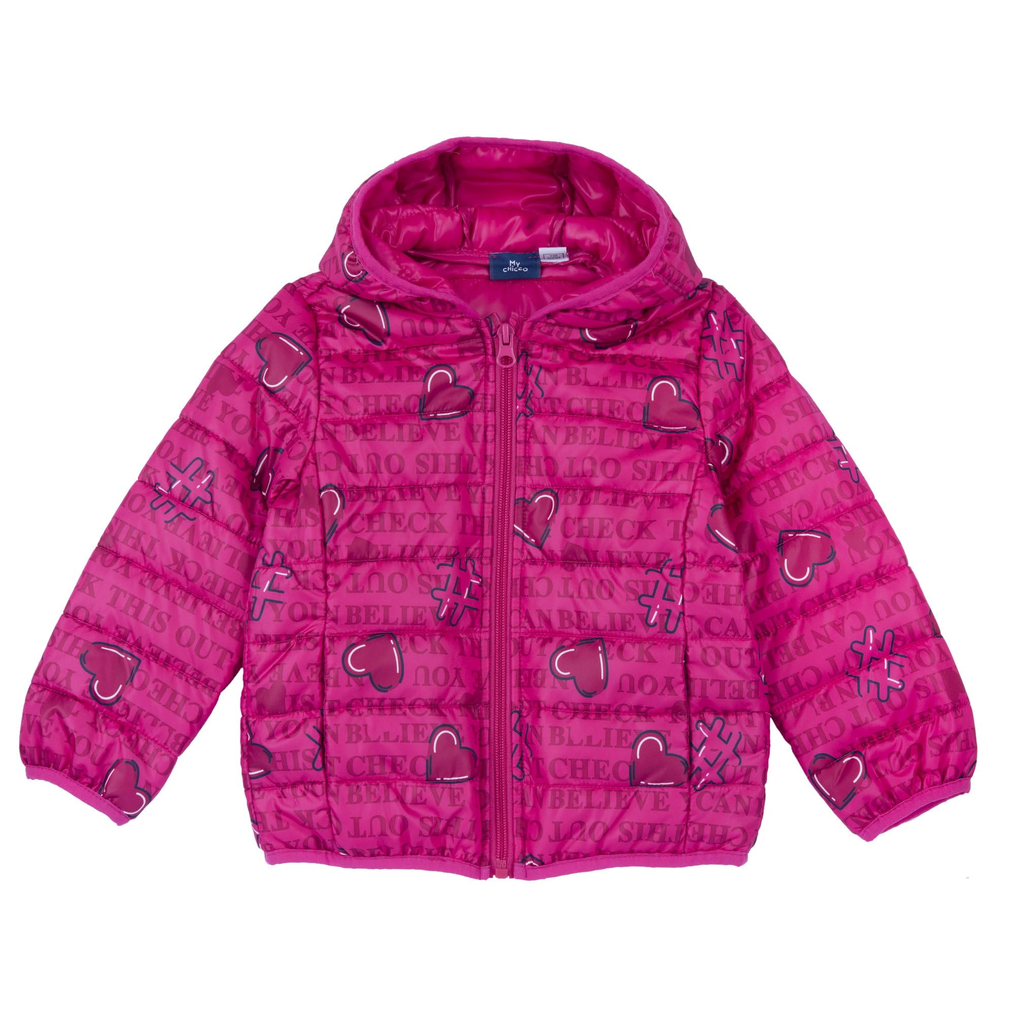 Chicco, Giubbotto Bambina con Cappuccio e Pratica Chiusura a Zip, con Fantasie Moderne e alla Moda, Lavabile in Lavatrice, Abbigliamento Bambina e Ragazza, Designed in Italy