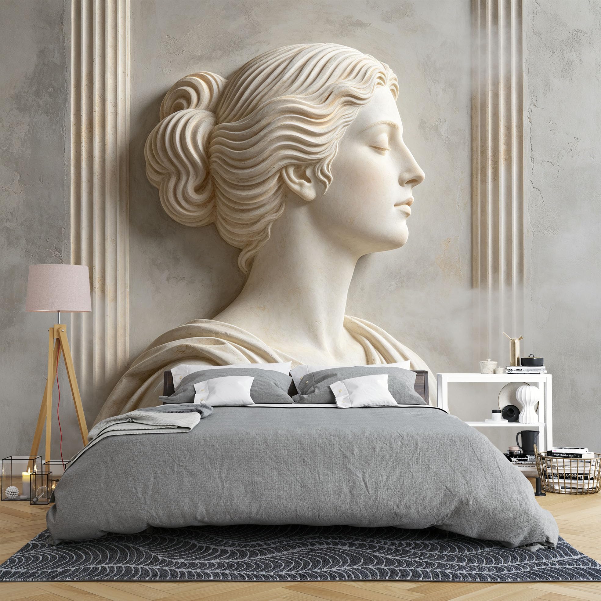 Mural De Pared Con Escultura De Diosa Griega En Relieve 3D 159 × 280 Cm Estatua De Columna Romana Clásica Papel Tapiz No Tejido Decoración De Pared De Arte Vintage Para Dormitorio Sala De Estar F