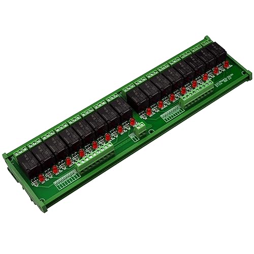 Montaje en carril DIN 16 SPDT 10Amp Power Relay Interface Module (DC 12V)
