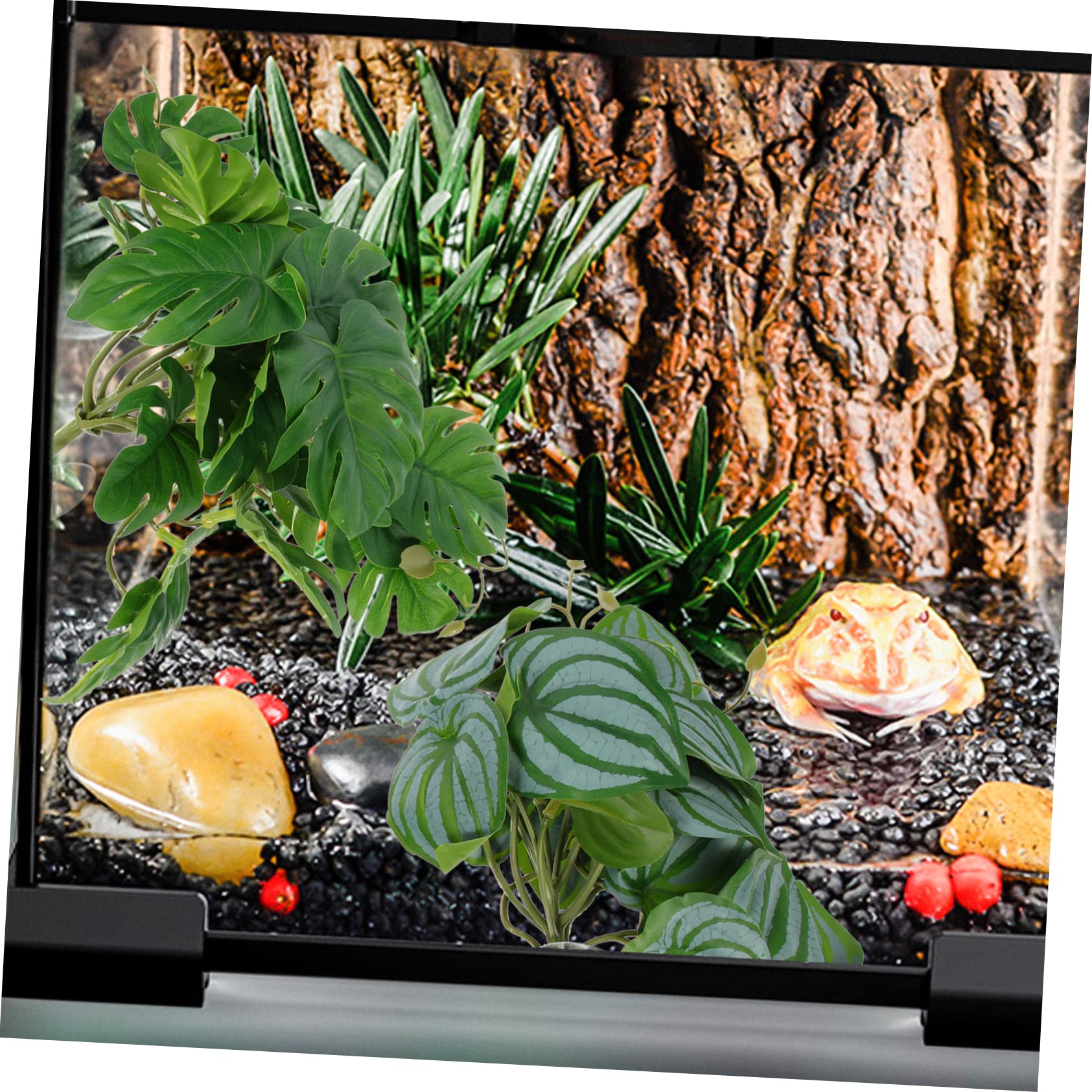 POPETPOP 10piezas Plantas Artificiales para Reptiles Decoración De Terrario Simulada De Sandía Tortuga Accesorios Seguros para Hábitats De Reptiles