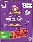ANNIE'S - FAMILY PACK SIZE - Pâtes de fruits biologiques, boîte de fruits 10 Pochettes, fraises naturelles, cerises et framboises, sans colorant synthétique, sans gélatine, sans gluten, végétalien, collations