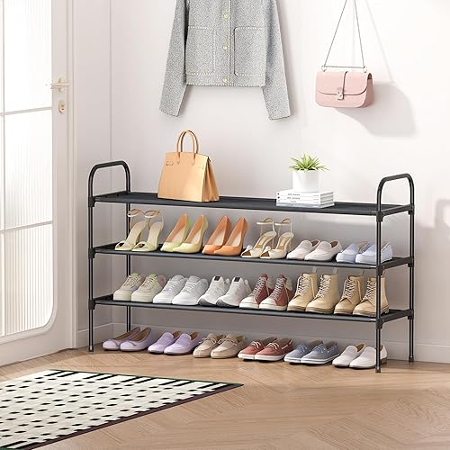 Miniatura 6 de Zapatero largo de 3 niveles para armario, conector de plástico con cierre de tornillo, organizador de almacenamiento de zapatos, estante de zapatos