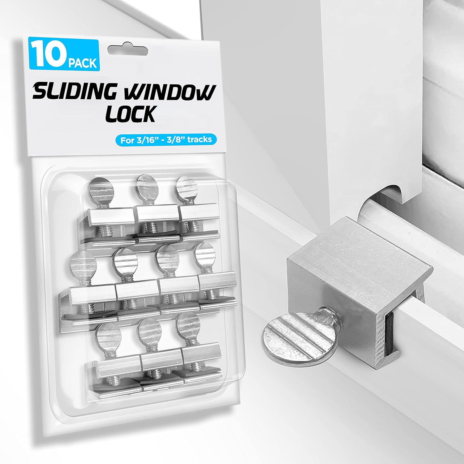 Sliding Window and Door Locks (10 Pack), Adjustable Aluminum Security ...