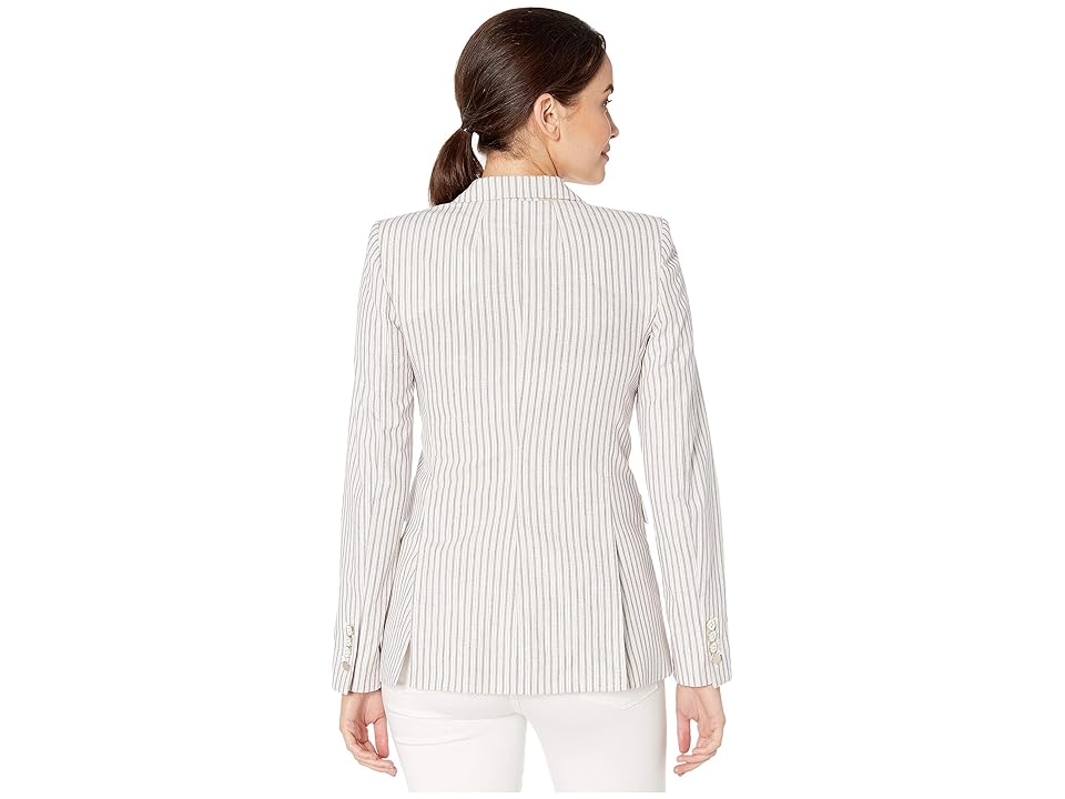 

Tommy Hilfiger Stripe Two-Button Jacket (Khaki Multi) Women's Clothing