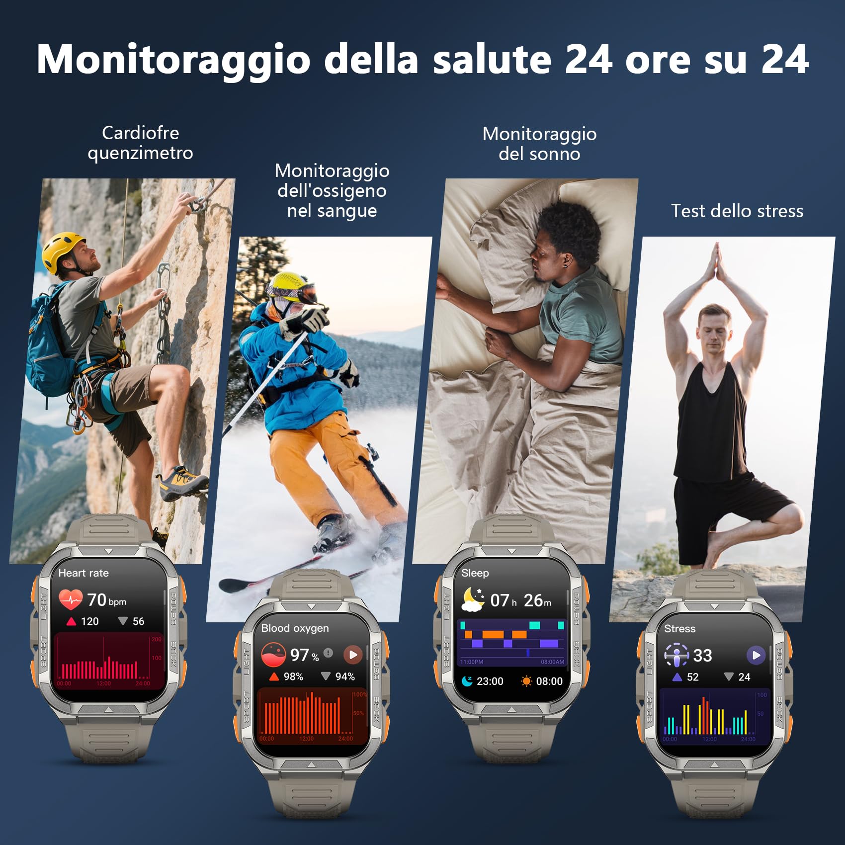 Blackview Smartwatch Uomo, Orologio Intelligente Fitness con Chiamate Bluetooth, 1.91" GPS Smartwatch Militare Uomo 115+ Modalità Sportive, Cardiofrequenzimetro, SpO2, Torcia, Bussla per Android iOS