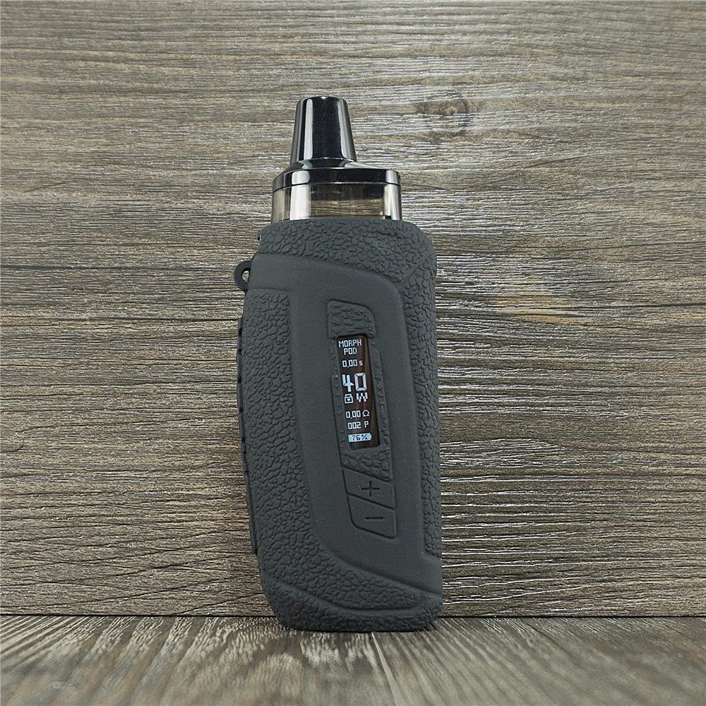 ORIN Smok Morph Pod Case, Texture Silicone Case for Smok Morph Pod-40 AntiSlip Cover Shield Sleeve Wrap Decal Skin(Black)