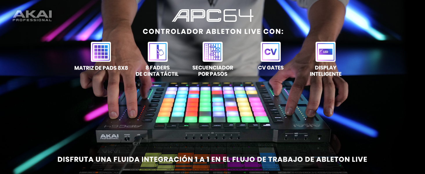 Amazon.com: Akai Professional Controlador MIDI APC64 Ableton con 8