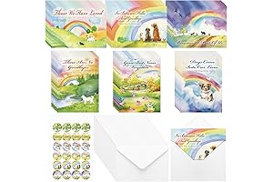 Geyoga 36 Sets Rainbow Bridge Pet Sympathy Memorial Card Gift Set: Watercolor...