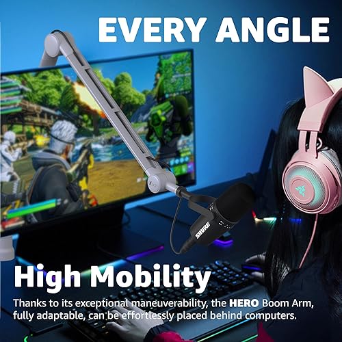 Miniatura 5 de IXTECH Brazo de brazo  Micrófono giratorio ajustable de 360 de acero inoxidable resistente, soporte de mesa plegable con brazos de montaje estable