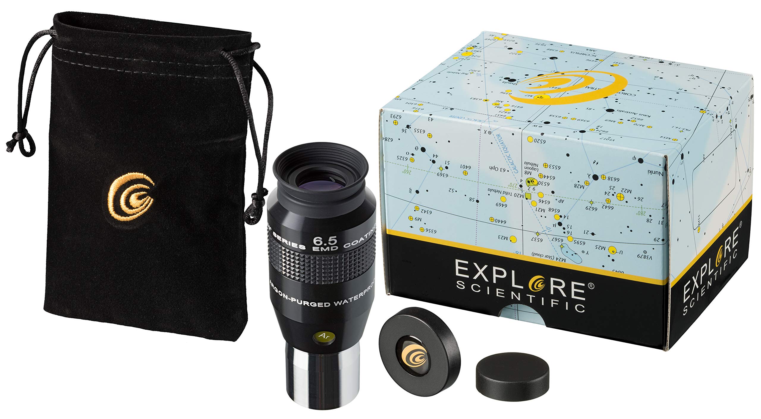 Explore Scientific 52° LER Okular 6,5mm Ar (1.25") für Teleskope mit hochwertiger EMD Vergütung, wasserdicht mit Argon-Schutzgasfüllung