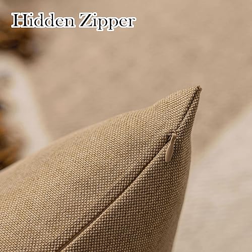 Miniatura 2 de Demetex Juego de 4 fundas de almohada de lino para exteriores de 18 x 18 pulgadas, impermeables, cuadradas, para balcón, porche, patio, juego de 4,