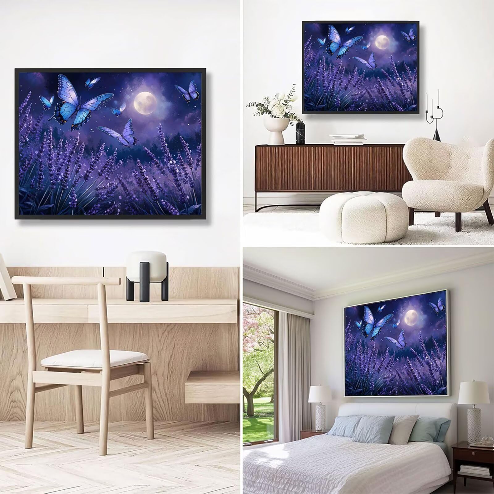 Dipingere con i Numeri Adulti Farfalla Dipingere con i Numeri Luna Paint by Numbers Hobby Creativi Adulti Fai Da Te Tela di Pittura a Olio Kit, Decorazioni Donna Regalo 60x80cm Senza Cornice Y3-345