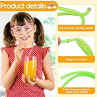 Vista 3 de 16 vasos de paja tontos, novedosos anteojos de bucle, de plástico, para fiestas, divertidos, reutilizables, para adultos, niños, fiesta